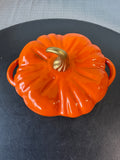 Orange Smith & Clark Ironworks 2 Qt Enameled Cast Iron Pumpkin Dutch Oven