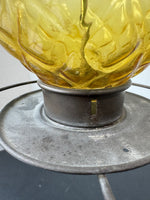 Metal & Amber Glass Pineapple Hummingbird Feeder