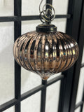 Ribbed Mercury Glass Ornaments, Metallic Bronze/Copper Finish, 7 pc