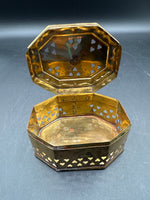 Small Brass Cricket Box With Heart Shape Cutouts