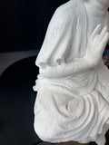 XL Textured White Sitting Zen Buddha AS IS (READ DESCRIPTION CAREFULLY)