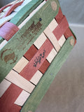 Floral Longaberger Basket With Bouquet Of Flowers On Lid