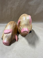 Wooden Sleeping Pigs — 2 Pieces