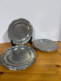 Antique-Style French Pewter Dinner Plates - Set Of 8