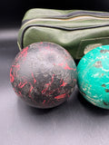 Candlepin Bowling Balls With Case — 3 Balls