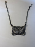 Sterling/Marcasite Buckle Pendant with Initials “WW” (AS IS)