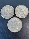 3-Piece Peace Silver Dollars