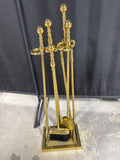 Virginia Metal Crafters Solid Brass Fireplace Tools With Ball Handles