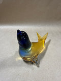 Blue And Amber Arte Murano ICET Glass Seal Figurine