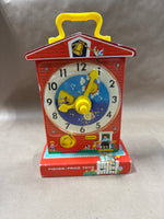Vintage Fisher-Price Teaching Clock Wind Up Music Box 1962-1968 // READ DESCRIPTION \\