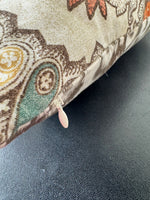 Pair of World Market Style Bohemian Feather Throw Pillows