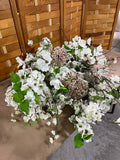 Large Bouquet of Faux Flowers, Mostly White Color Tones