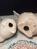 Ceramic Birds with Embossed Flowers