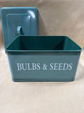 Green Metal Bulbs And Seeds Containee