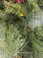 Faux Fir & Hollyberries Wreath with Lights