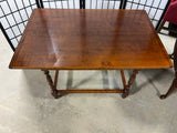 William & Mary Style Tiger Maple Tavern Table by Willis C Meadows, American Harvest, Williamsburg, VA