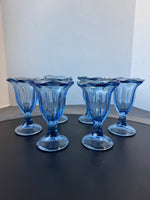 6-Piece Anchor Hocking Periwinkle Blue Tulip Pedestal Parfait Glasses