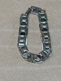Square Polished Stones on Silver Tone Bracelet