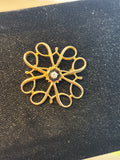 10K Gold Brooch with Diamond - 2.58g