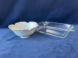 White Lotus Flower Bowl and Small Anchor Baking Dish