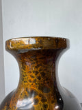 Asian Cranes Black Lacquer Wooden Vase