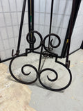Fleur de Lis Bronzed Metal Scroll Folding Display Floor Easel