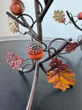 Pair of Metal Autumn Acorn Candlesticks
