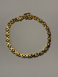 Sterling (Vermeil) Bracelet with Faux Diamonds in XO Pattern