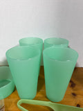 Green Plastic Kitchen Dishes - 45 Pieces