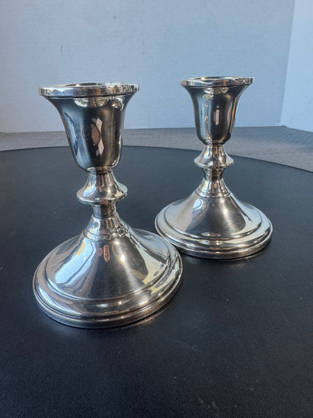 (A) Pair of Towle Sterling Silver Weighted Candlesticks