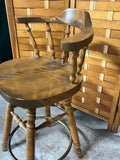 Single Wooden 24"H Swivel Bar Stool