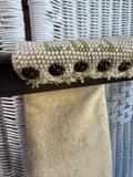 Wooden Vintage Floral Needlepoint Folding Luggage Rack