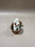 Wagner Handwork Mini Flocked Poodle With Dog Bed