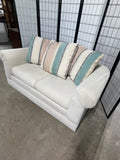 Sealy "Throw Back to the 80's" Loveseat, cream color***HEAVY ITEM***READ DETAILS ON PICK UP POLICY***