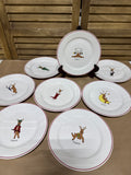 (A) Rainbow Mountain Christmas Reindeer Plates