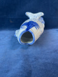 Blue and White open Mouth Fish Vase