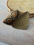 Faux Snakeskin Hammered Metal Earrings