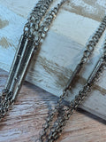 Chicos Long Multi-Layered Silver Tone Kellen Necklace