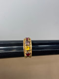 14K Gold Ring with Multi-Color Stones SIZE 6.75 (4.27g)