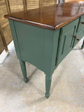 Nichols & Stone Buffet, green base with dark wood top