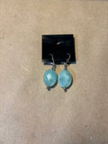 Sterling Earrings with Faceted Blue Stone