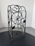 Bronzed Metal Scroll Botanical Wine Bottle Holder