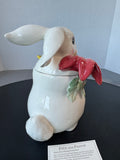 Fitz & Floyd Bunny Blooms Cookie Jar in Box