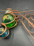 Pair Of Copper Wire Hanging Humming Birds