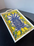 Welcome Friends Pineapple Tile Inlay Serving Tray