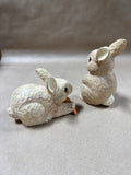 Pair Of Resin Rabbits With Carrots