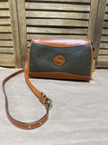Dooney & Bourke Vintage Green And Brown Leather Crossbody