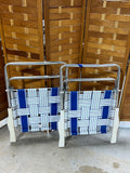 Pair of Woven Folding Beach Chairs