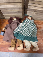 Basket of Cloth/Fabric Dolls, 5 pc