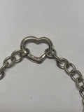 Sterling Link Bracelet with Heart Accent